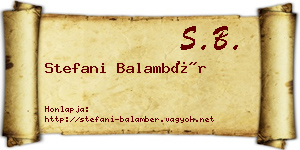Stefani Balambér névjegykártya